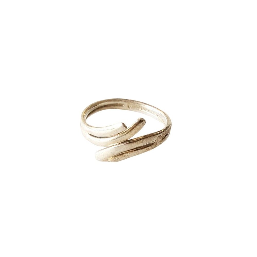 Modernist Design Sterling Silver Ring Adjustable Size Simple Minimalist Ring